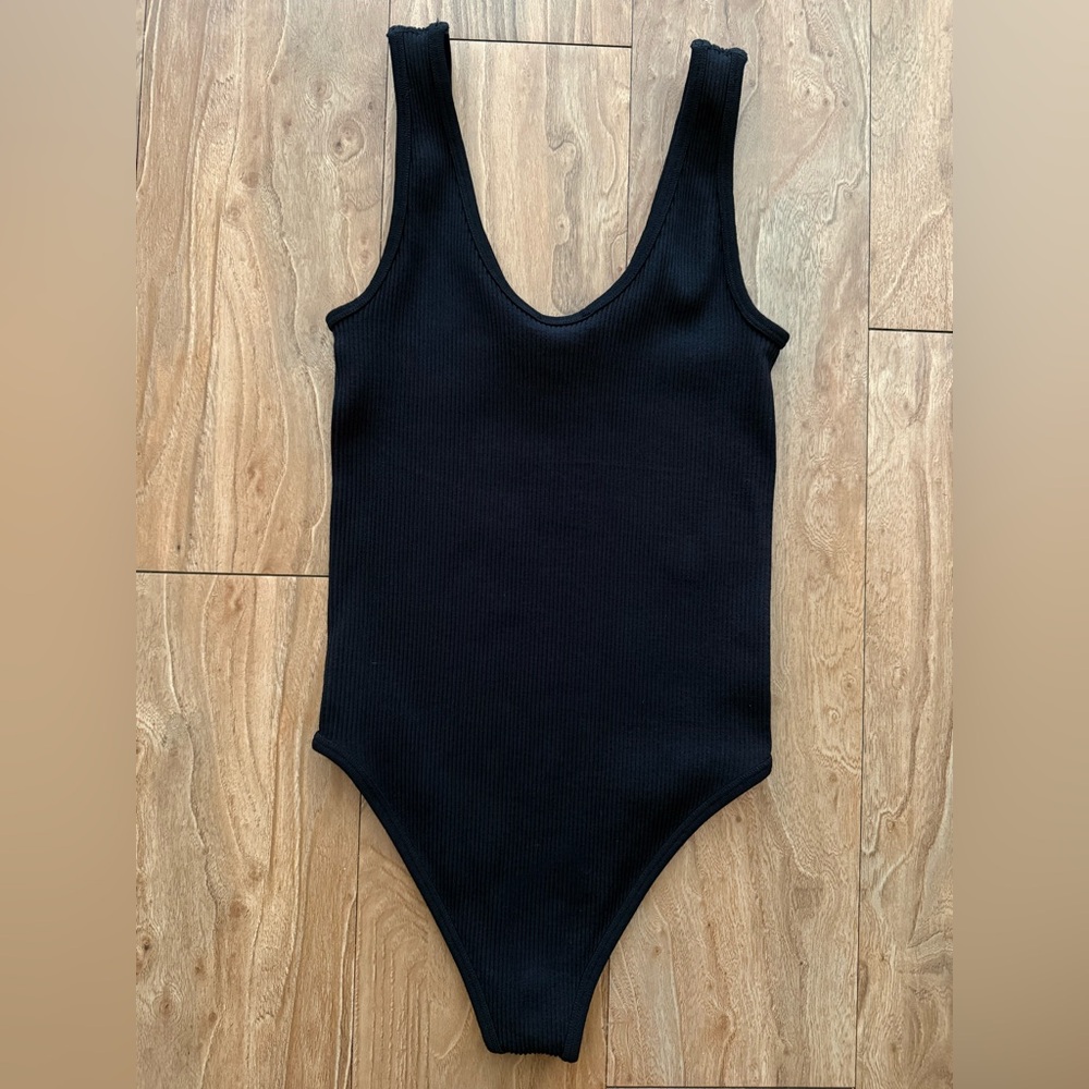 Zara Black ribbed seamless bodysuit
